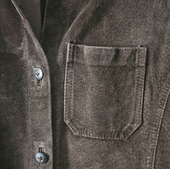 Saks Fifth Avenue Brown Leather Jacket with Structured Shoulders - Picture 3 of 6